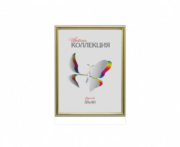 Рамка 6112-15G (30*40) Цветная коллекция золото пластик