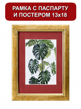 153356/ Рамка 120.2114.01 (13*18/9*13) золото с паспарту