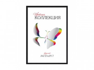 Рамка 6103-A4X (A4) Цветная коллекция чёрный пластик