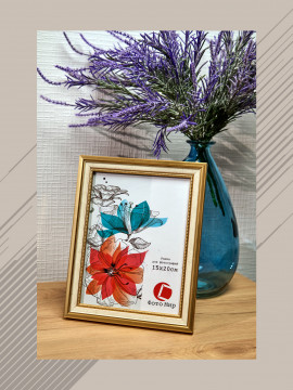 136831/ Рамка 114.2215.13 (15*20) золото с белым