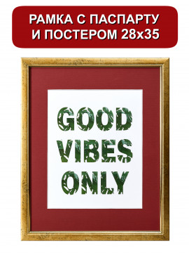 153363/ Рамка 120.2114.01 (28*35/20*25) золото с паспарту