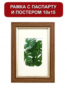 151525/ Рамка 120.2114.28 (10*15) дерево/6*9 ваниль (с паспарту )