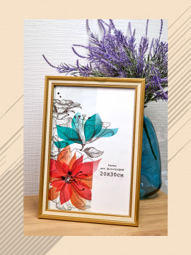 131662/ Рамка 114.2215.13 (20*30) золото с белым