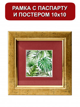 153354/ Рамка 120.2114.01 (10*10/6*6) золото с паспарту
