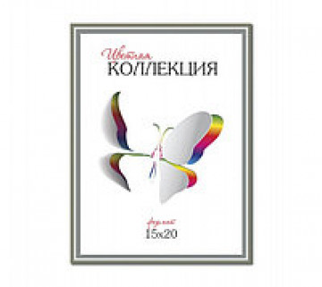 Рамка 6112-15S (30*40) Цветная коллекция серебро пластик
