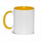 Кружка с заливкой и желтой ручкой