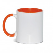 Кружка с заливкой и оранжевой ручкой