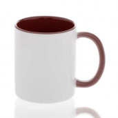 Кружка с заливкой и бордовой ручкой 