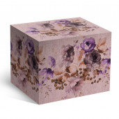 89412 Коробка под кружку ЦВЕТЫ (кофейная 200 мл.)