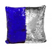 Подушка Хамелеон 40х40 Серебристо-синяя