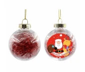 Елочный шарик с фото и красным дождем